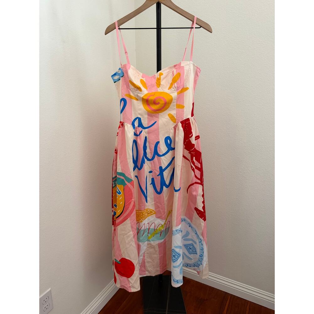 New TikTok viral nice to meet you pink leopard floral dress sz S - Picture 4 of 6